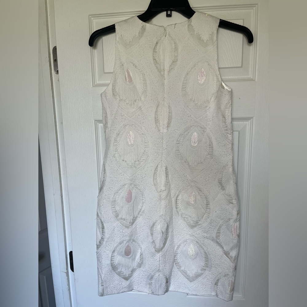 Badgley Mischka White Textured Mini Dress - Picture 3 of 4